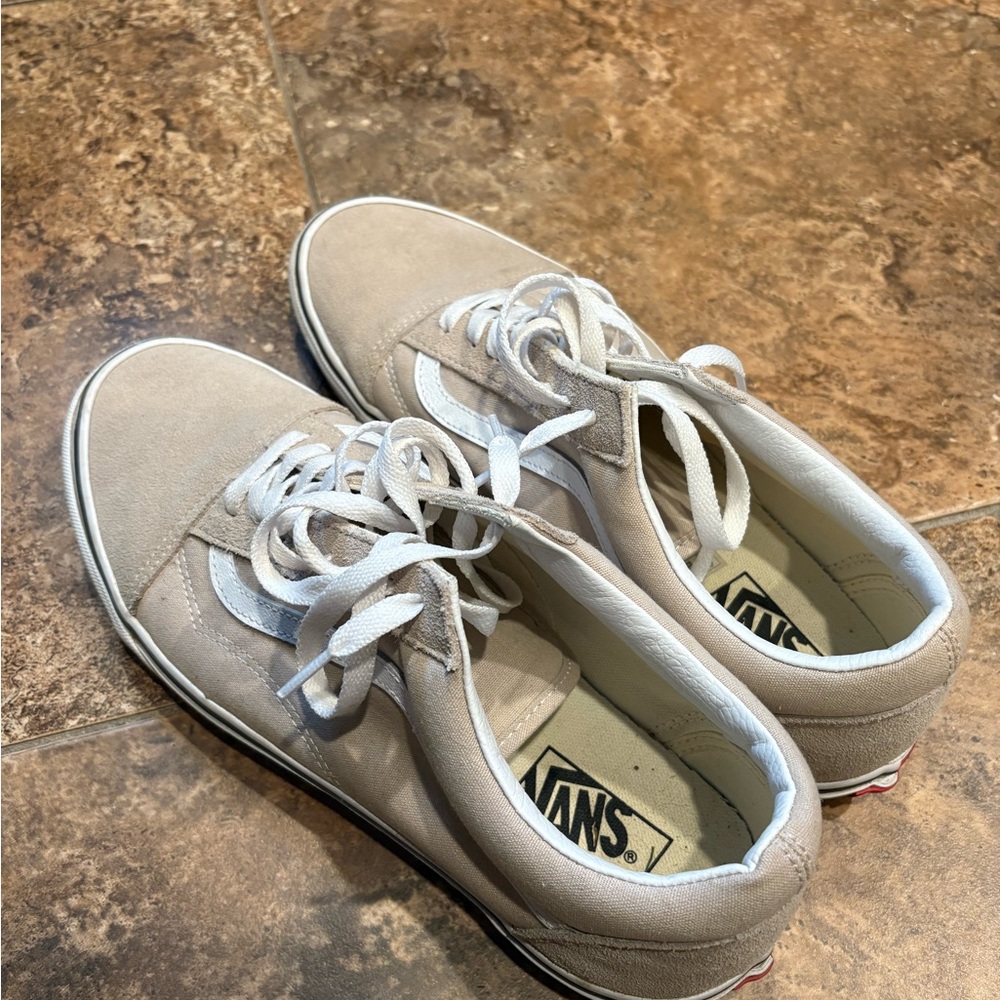 Vans Beige Sneakers with White Accents